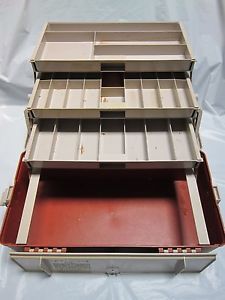 Large 3 Drawer Used Tackle Box Plano Molding Company 727 Fish Lure Bait Supply