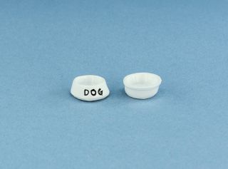 Dollhouse Miniature Dog Food Water Bowls DA1340