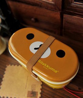 San x Rilakkuma Cute Lunch Box Bento with Free Chopsticks High Heat Resistance
