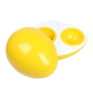 Unique Egg Shaped Elevated Pet Dog Cat Food Water 2 Bowls Non Skid New Yellow