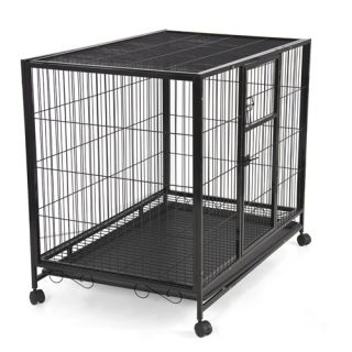 43" Heavy Duty Metal Dog Cage Kennel w Wheels Portable Pet Puppy Carrier Crate
