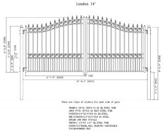 London Style Dual Swing Gate Driveway Gates 14 Ft