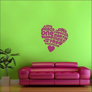 Love Peace Soul Freedom Happiness Vinyl Wall Art Sticker Quote