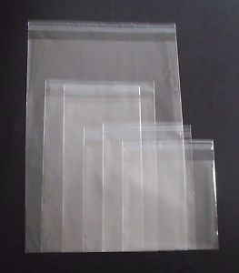 Clear Cello Greeting Card Display Plastic Cellophane Bags Peel Seal 7 Sizes