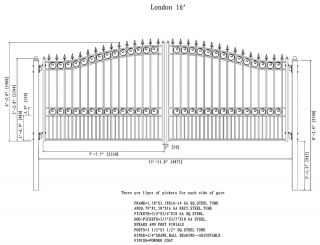 London Style Dual Swing Gate Driveway Gates 16 Ft