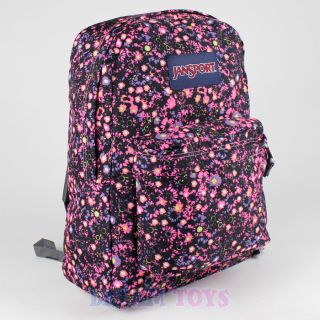 Jansport Superbreak Backpack 16" Large Coral Pink Floral Girls Boys Book Bag