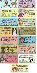 Cat Dog Themed Sign New Wall Hanging Plaque Choose from 15 Designs Funny Gift