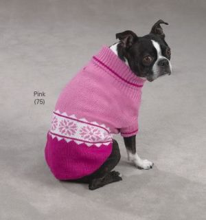 Dog Cross Country Sweater Snowflake XXS Large New Blue Pink Pet Top Winter