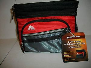 New Ozark Trail Red Grey Insulated Hard Liner Cooler Lunch Tote Bag