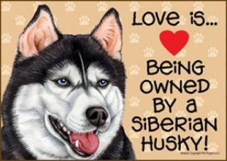 Love Is Being Owned Siberian Husky Dog Sign 5"X7"