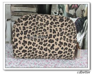 Women Bling Leopard Print Cosmetic Make Up Beauty Storage Bags Cases with Mirror