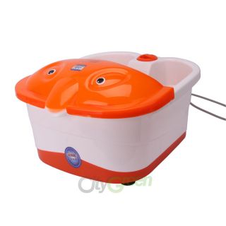 New Pro Foot Relaxing Foot Bath Spa Massager Health Care White and Orange 3681