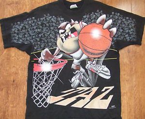 Vtg Looney Tunes Taz Basketball 1996 Graphic T Shirt by Freeze Sz L
