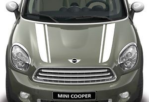 Mini Cooper Countryman White Bonnet Hood Stripes Set Left Right Sides New