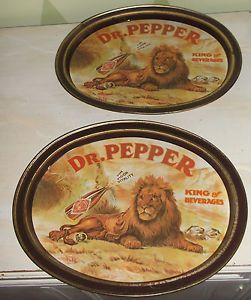 Dr Pepper King Beverages Lot 2 Tray 1979 issued Vim Vigor Vitality 14 5" by 11"
