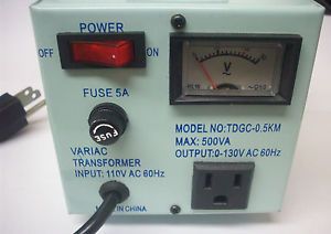 Variac Variable Circuit Voltage Regulator 0 130V Output 5A 500VA TDGC 0 5