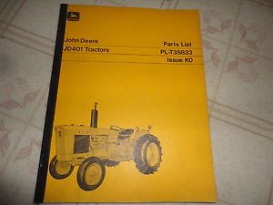 John Deere 401 Tractor Parts Catalog Manual