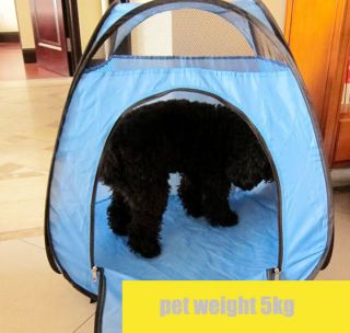 Snew Indoor Outdoor Pet Dog Cat Tent Foldable Collapsible Blue Color