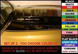 Cowl Induction Hood Decals Set of 2 Any Color Chevy Truck Camaro Chevelle SS