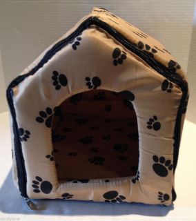Medium Indoor Pets Dogs Cats Brown Collapsible Soft Bed House Portable Dog House