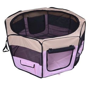 Pet Playpen Pink Exercise Kennel Soft Tent Puppy Dog Crate Small Medium Large