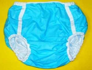 Large Adult Incontinence Diaper Cover Soft Blue Plastic Pants AB DL