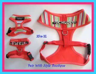 Bling Personalized Leather Dog Harness XS Small