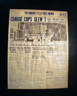 St Valentine's Day Massacre Al Capone Moran Chicago Gangster War 1929 Newspaper