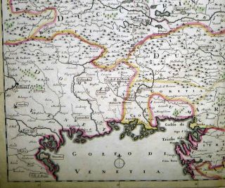 1696 Danckerts de Wit Map Austria Slovenia Danube Vienna Decorative Scarce