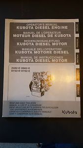 Kubota Z482 E D662 E D722 E D782 E Diesel Engine Operator's Manual