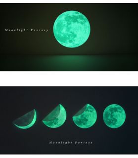 Moon Glow in The Dark Wall Point Sticker Art Home Decor Sheet Decal 3D