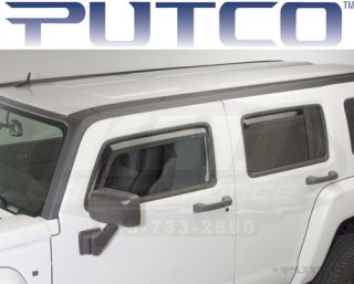 Putco 580505 Tinted Black Front Rear Window Vents Visors 2005 2009 Hummer H3