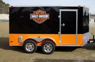 New 7x14 7 x 14 Tandem Axle Enclosed Harley Motorcycle Cargo Trailer