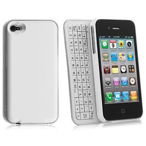 Wireless Bluetooth Keyboard Case for Apple iPhone 4 4S White Keypad Cover New