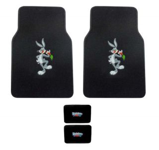 4pc Set Car Floor Mats Warner Bros Looney Tune Bugs Bunny Carpet Rugs Liner