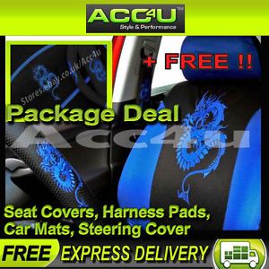 Blue Dragon Car Pads Steering Seat Covers Mats 13pc Set