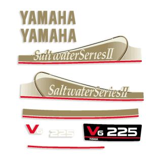 Yamaha 225HP Saltwater Series II Outboard Decal Kit for Carbureted Engines
