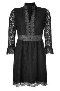 Black Embroidered Botanic Lace Dress by ANNA SUI