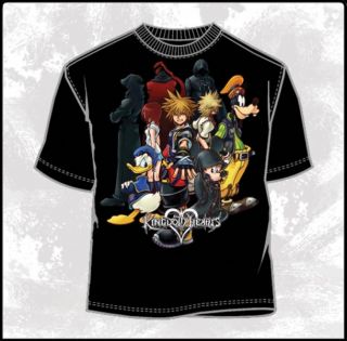 Disney Kingdom Hearts Group Men Anime T Shirt Black