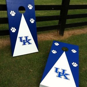 New Traditional Blue University of Kentucky UK Paw Cornhole Boards w 8 Bags