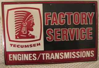 Automotive Sign Tecumseh Factory Service Engines Transmissions Great Sign