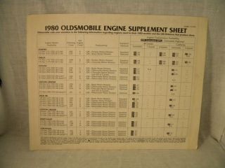 1980 Dealer Oldsmobile Cutlass Tornado Cruiser Engines Transmissions Vin Codes