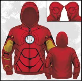 Marvel Iron Man Men Anime Zip Hoodie Red