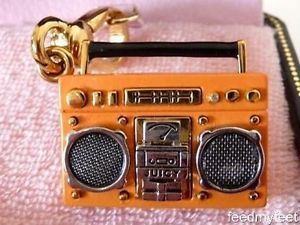 Juicy Couture Orange Boombox Music Radio Charm Stereo Bracelet Necklace Box