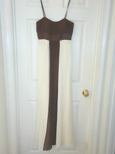 BCBG Cream Brown Evening Gown Prom Dress Size 2