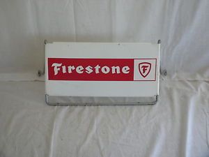 Vintage Firestone Logo Tire Wire Display Rack Porcelain Enamel Gas Station Sign