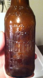Antique I B C Root Beer Raised Letter Amber Glass Bottle St Louis Missouri