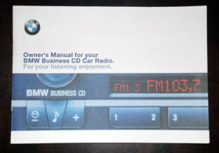 BMW E46 Business CD CD53 Radio Stereo 1999 2006 Original Owner's Manual Book