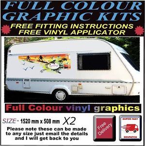 Caravan camper Van Motor Home Decals Graphics Stickers Artwork Vans Full Colour