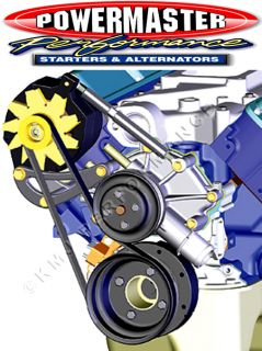 Powermaster 1732 SBF 89 93 Ford Mustang High Mount Alternator Bracket Chrome